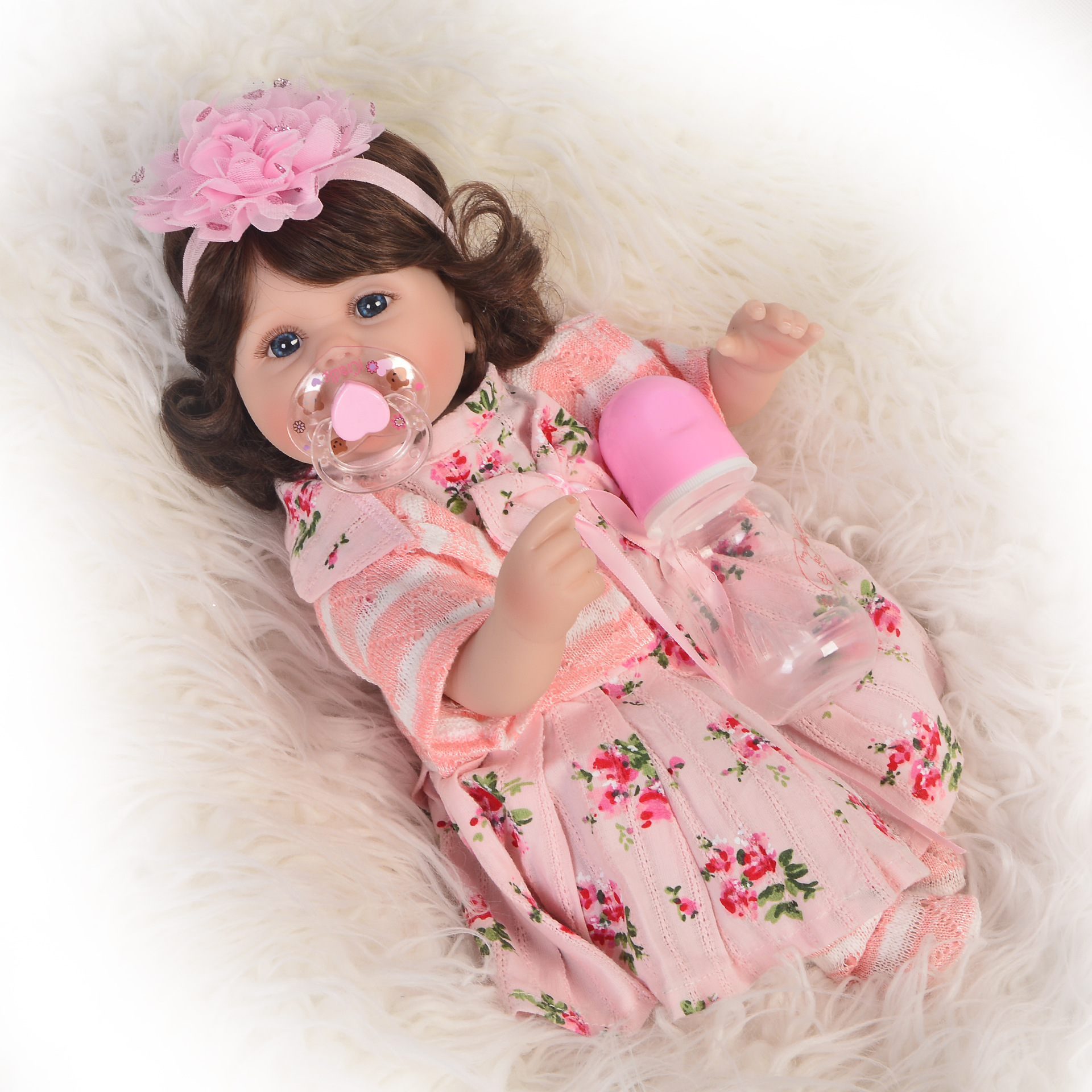 keiumi 17寸重生娃娃reborn baby doll 布身体卷发仿真婴儿可混批