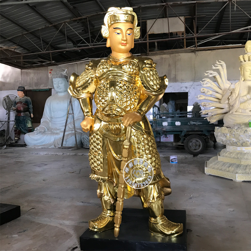 定做道教八大金刚神像,玻璃钢贴金青除灾金刚,辟毒金刚佛像.