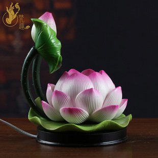 佛教佛具用品正品陶瓷供佛灯佛前灯 led莲花灯插电长明灯供灯灯具
