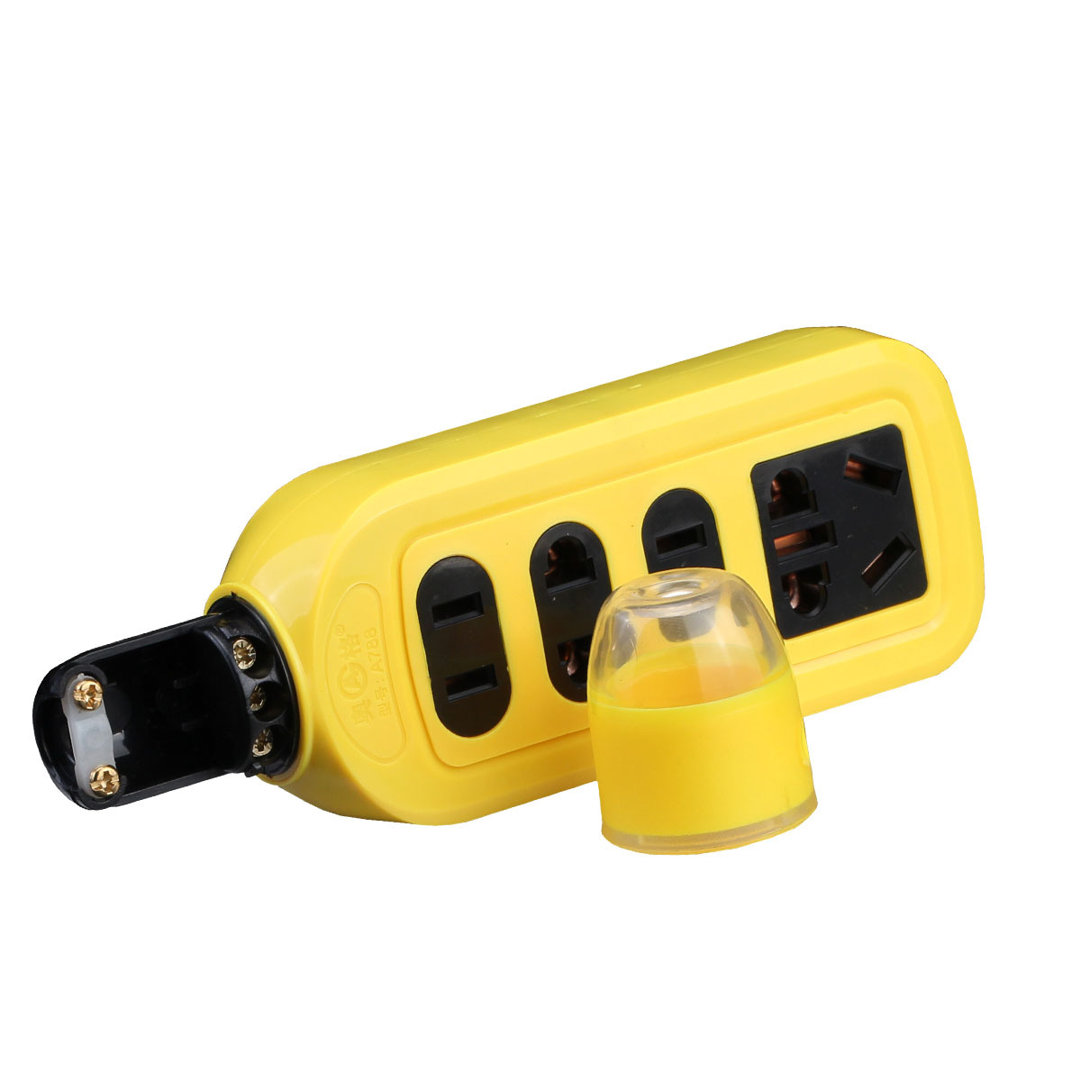 奥格788 黄色四插位九孔大功率插座 无线插排10a16a