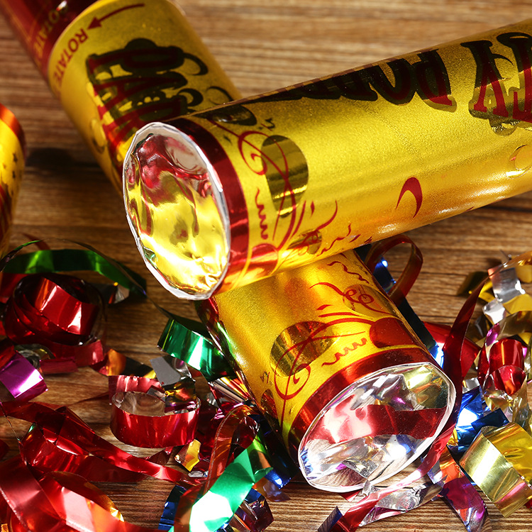 婚庆用品手持旋转式礼花筒节日庆典红色金色礼宾花 24个盒装批发