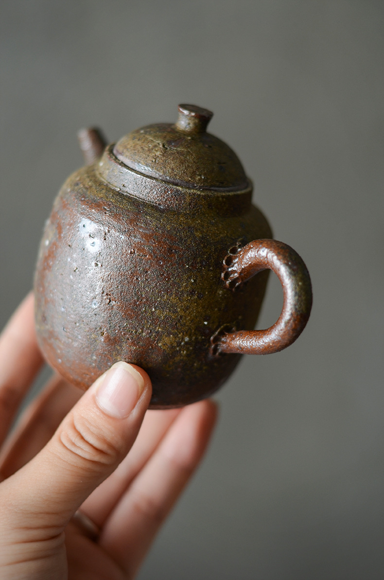 景德镇纯手工粗陶壶天然老岩泥柴烧台湾正把茶壶陶瓷泡茶壶古陶壶