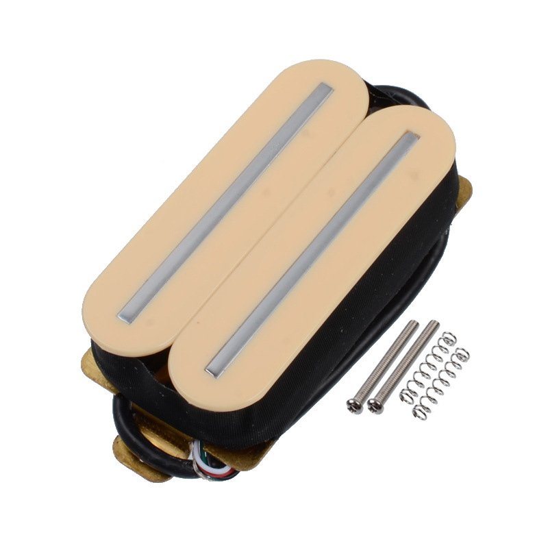 sq st电吉他双线圈双轨拾音器 黄色银轨 h11电吉他大双轨拾音器