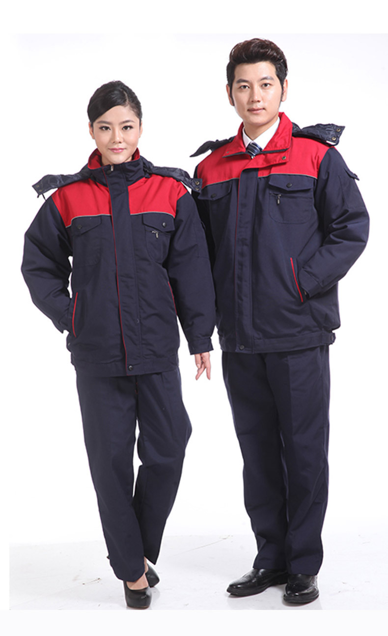 工装涤棉劳保服长袖工作服套装秋冬劳保服车间厂服定做