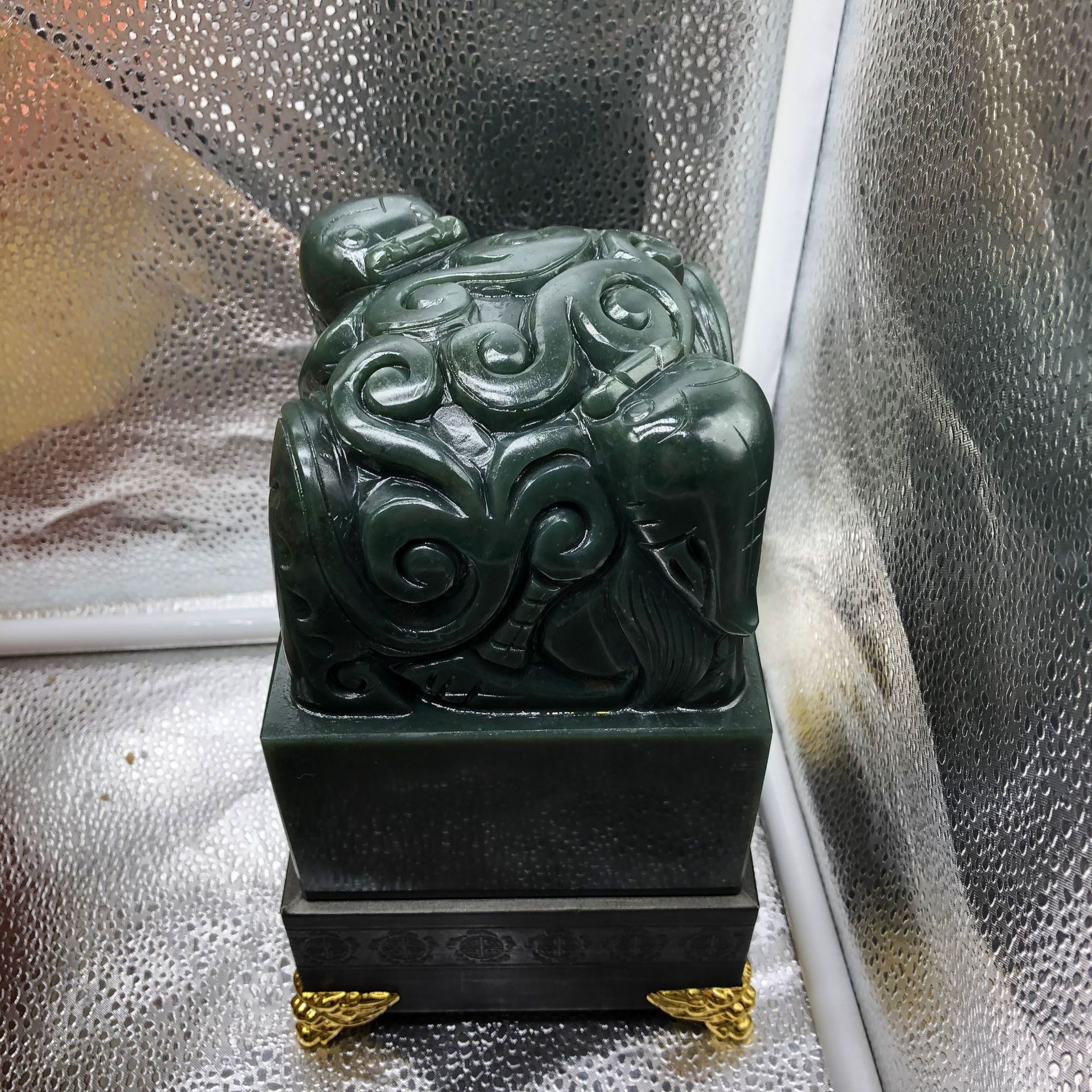 新疆和田青玉双龙纽玉玺铭文玉玺篆刻礼品宝玺徽宝印章商务礼品