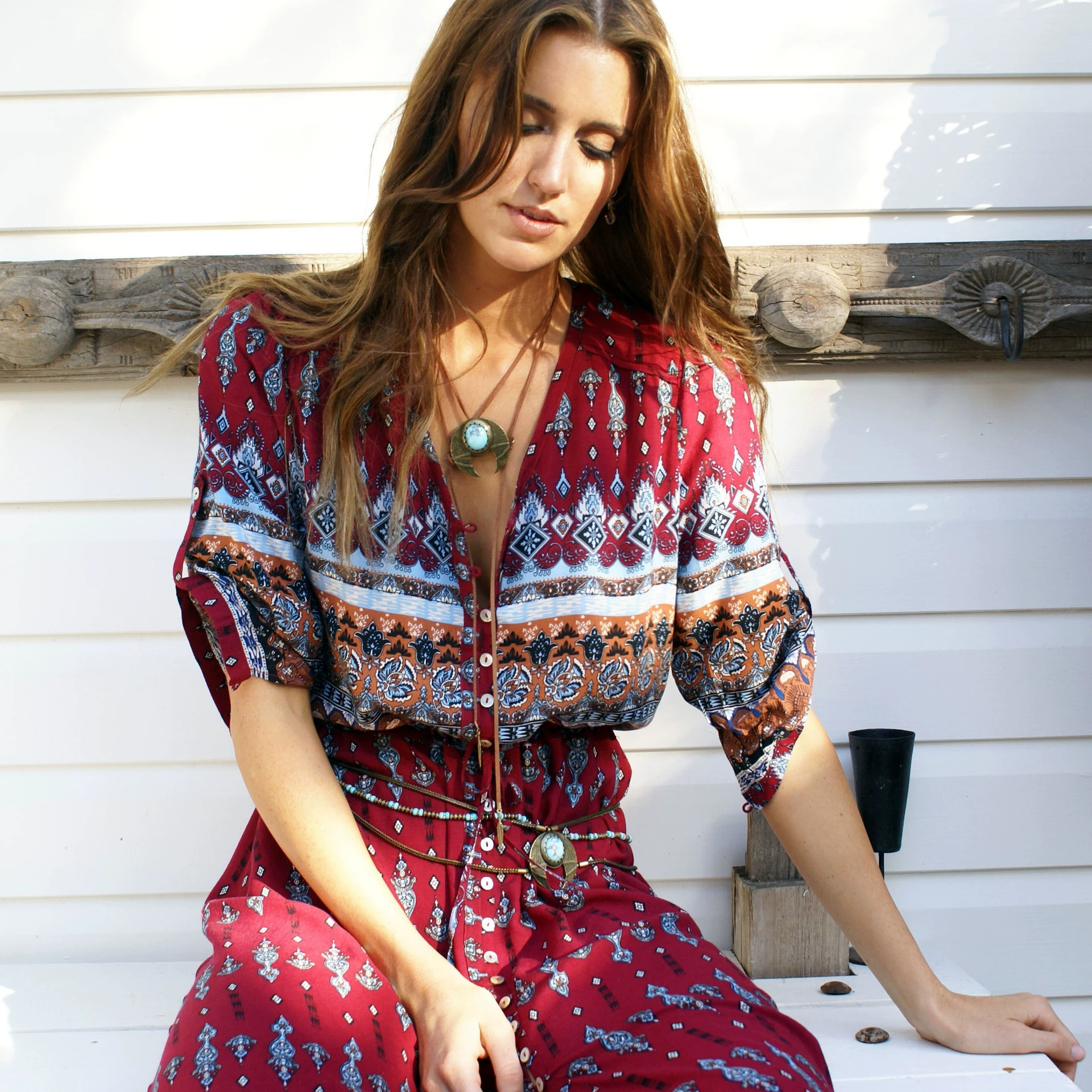 FREE SHIPPING Floral Ethnic Maxi Dress JKP4388 FREE SHIPPING Floral Ethnic Maxi Dress JKP4388