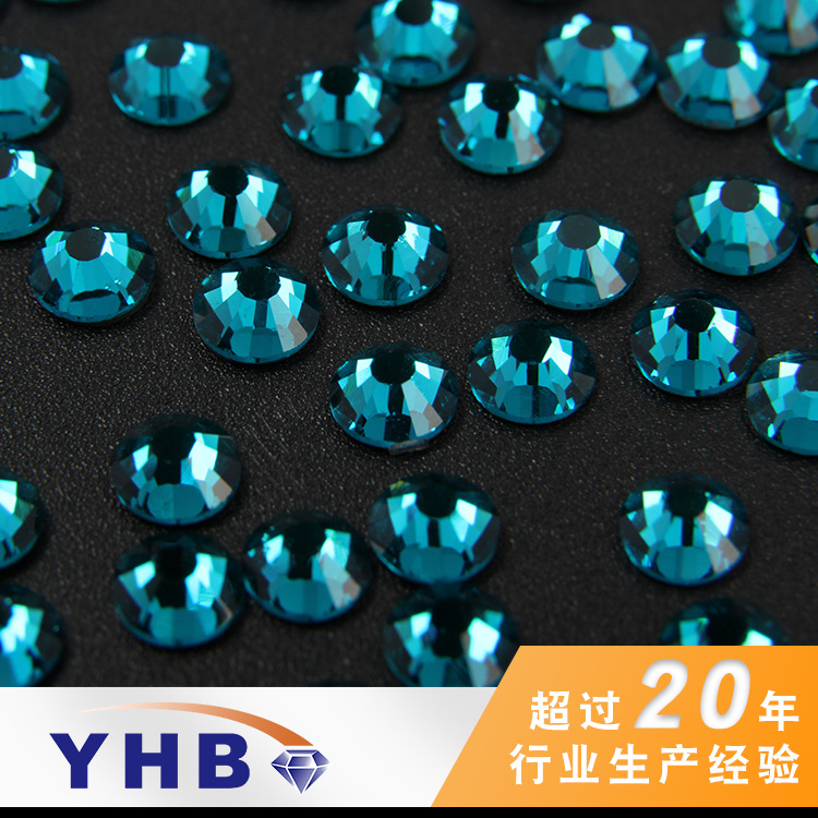 Factory Wholesale Clothing Accessories Hot Drilling Color Blue Glass Korean Rhinestone 4mm Dancing Dress Ornament Nails Stick-on Crystals Accessories Flat Bottom