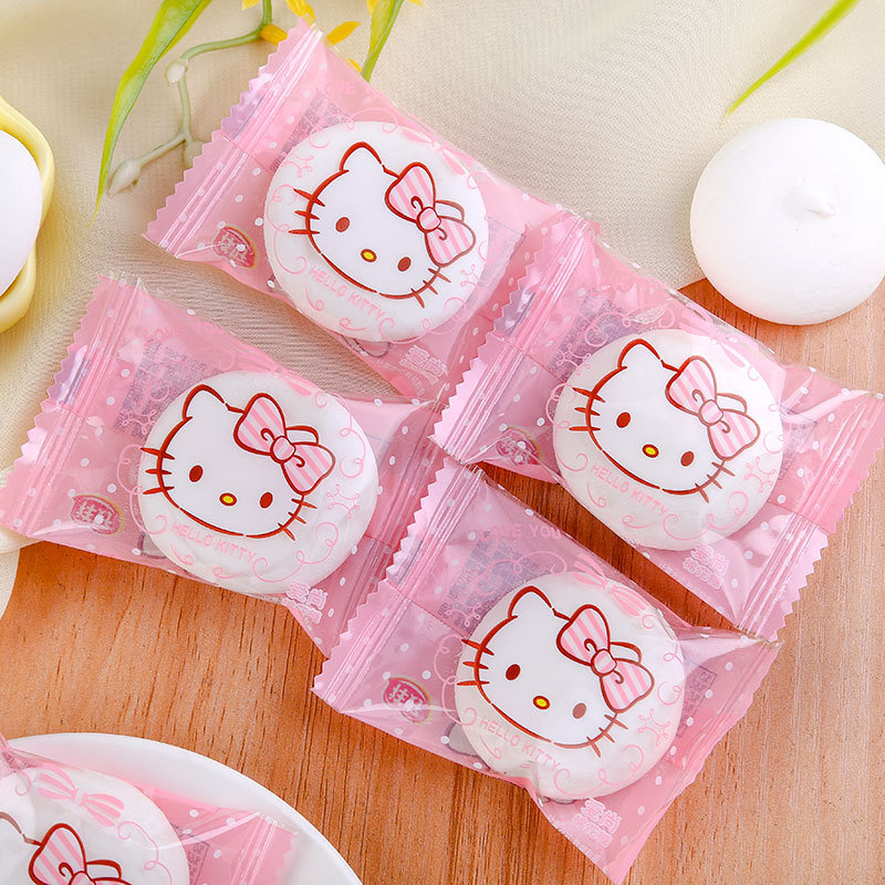 kt猫棉花糖草莓味透明包装散装hellokitty猫咪充气软糖果礼包零食