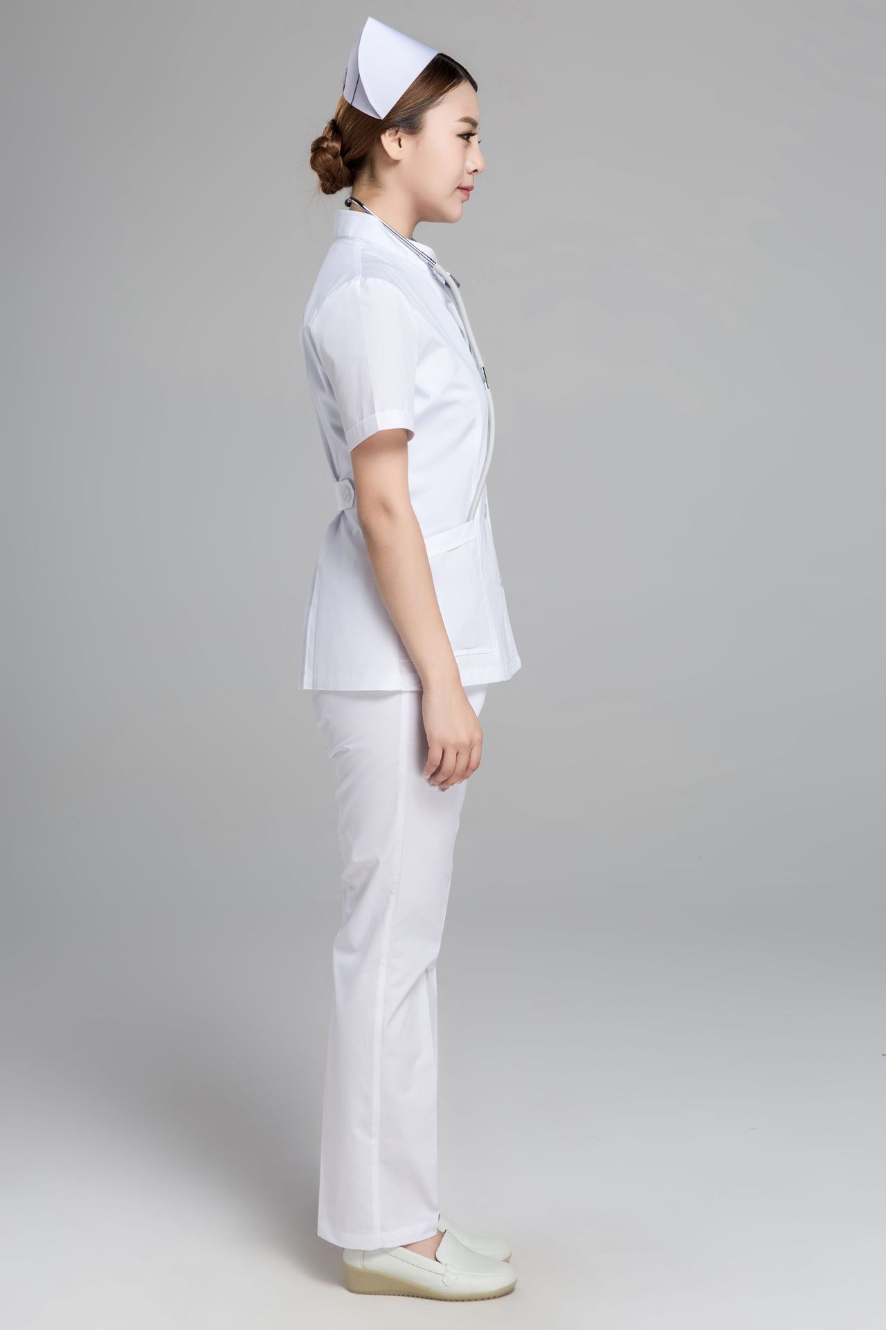 医院医生护士服白大褂药店牙科美容实验技师工作服女分体套装短袖