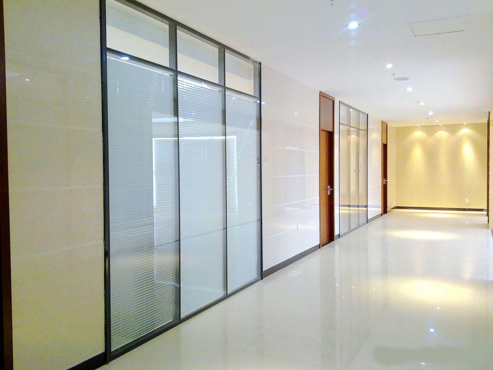 重庆隔断墙单双层钢化中空玻璃墙高隔断带百叶隔间厂家直销办公室