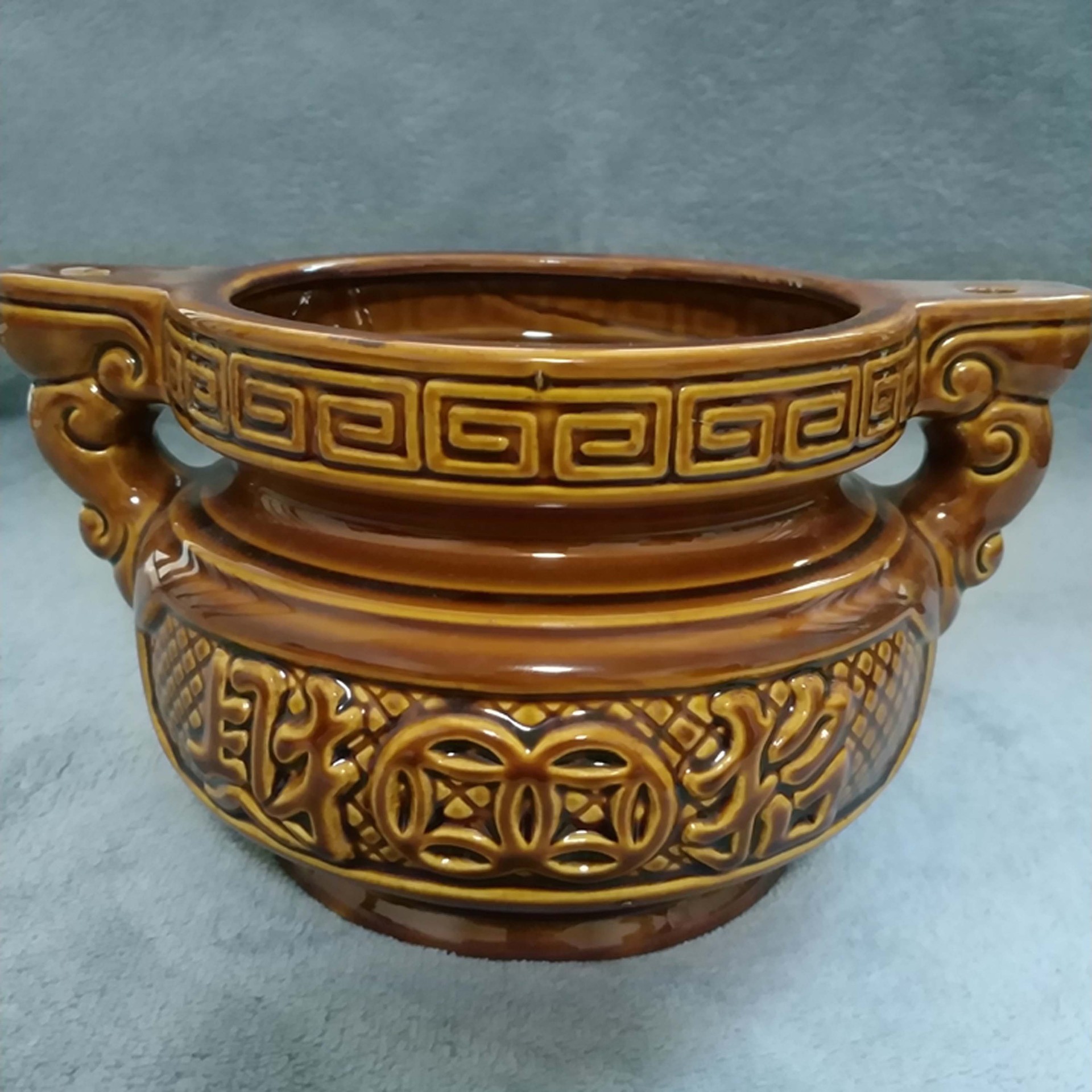 招财古铜炉佛教用品香炉陶瓷家用居室香炉供佛炉插香供奉炉香薰