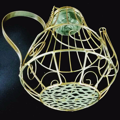 新款创意镂空铁艺茶壶 婚庆家居装饰创意蜡烛台金属工艺品摆件