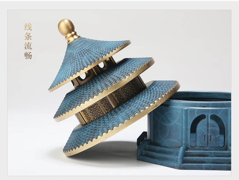 吉善缘厂家批发全铜天坛香炉摆件茶室办公室创意香薰炉0382