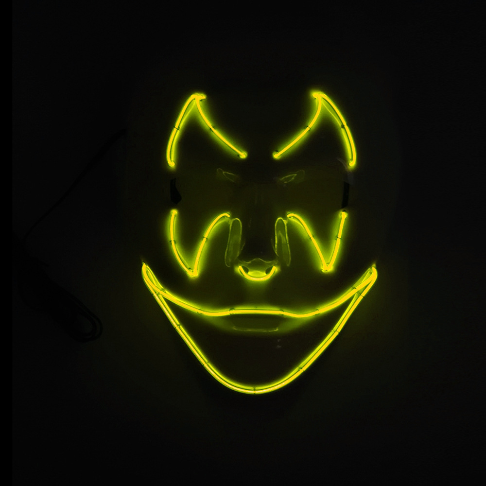 蝙蝠笑脸生日聚会派对el冷光线发光面具 万圣节鬼节化妆舞会面具