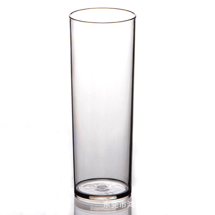 pc直筒塑料杯11ozas食品级环保直身杯塑胶果汁饮料杯圆筒塑料杯