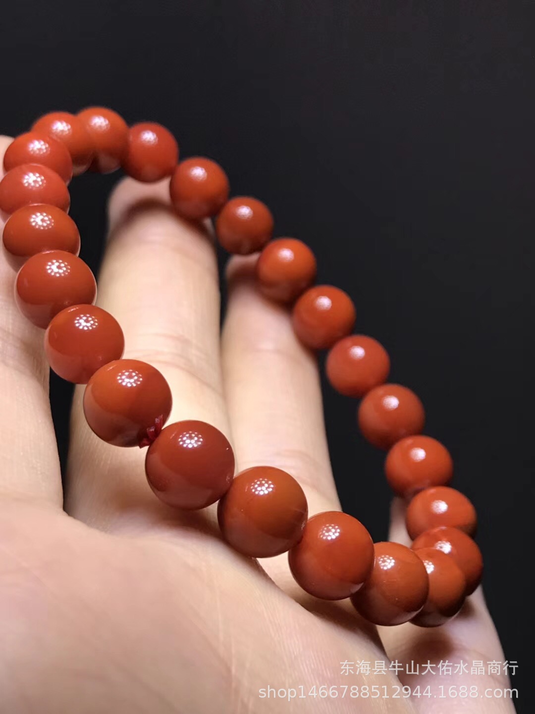 天然川料南红手链无优化无烤色男女情侣手串饰品礼物