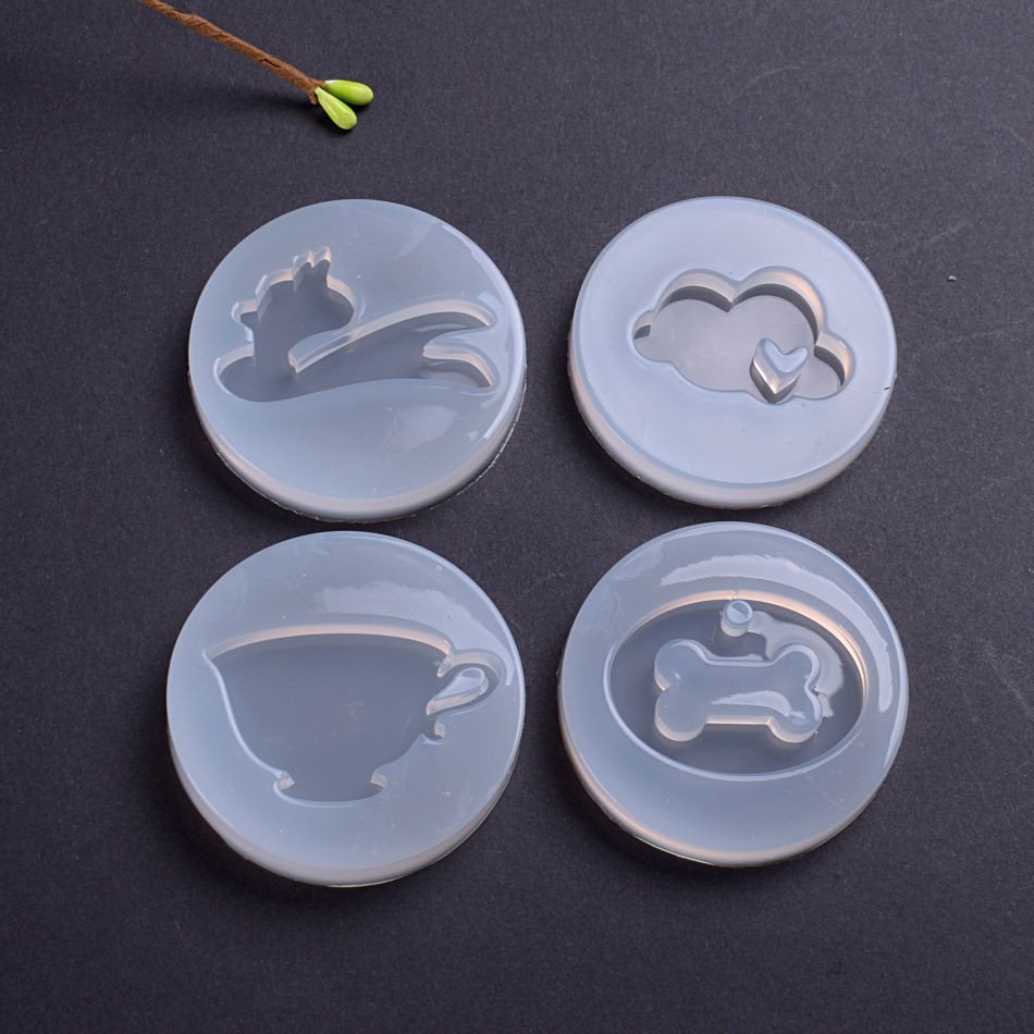 骨头云朵茶杯人形天使心镜面水晶滴胶硅胶模具diy饰品装饰硅胶