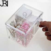 透明化妝品收納盒 帶蓋防塵棉簽盒卸妝棉收納盒多功能首飾收納盒