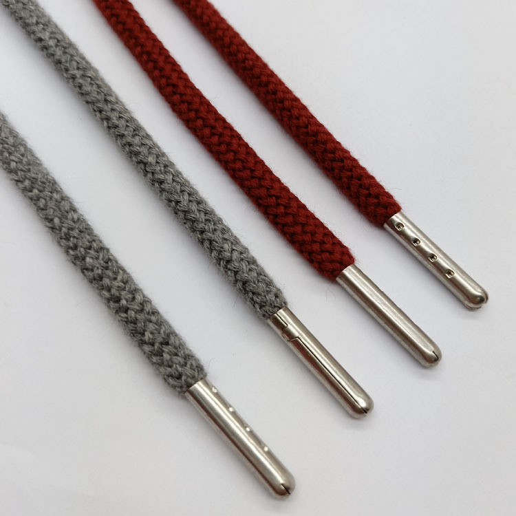 帽绳厂家供应金属头涤纶帽绳运动服圆形抽绳可定做logo