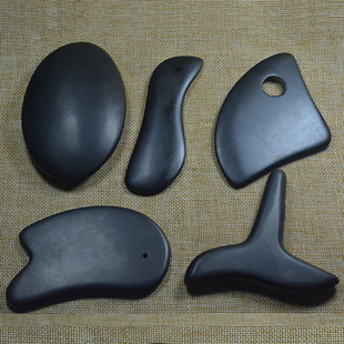 砭石刮痧板刮痧片按摩棒砭石波浪t型锥砭按摩器 批发美容推拿工具