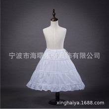 儿童长款撑女童礼服儿童礼服衬裙三层钢圈百褶裙演出裙撑蓬蓬裙