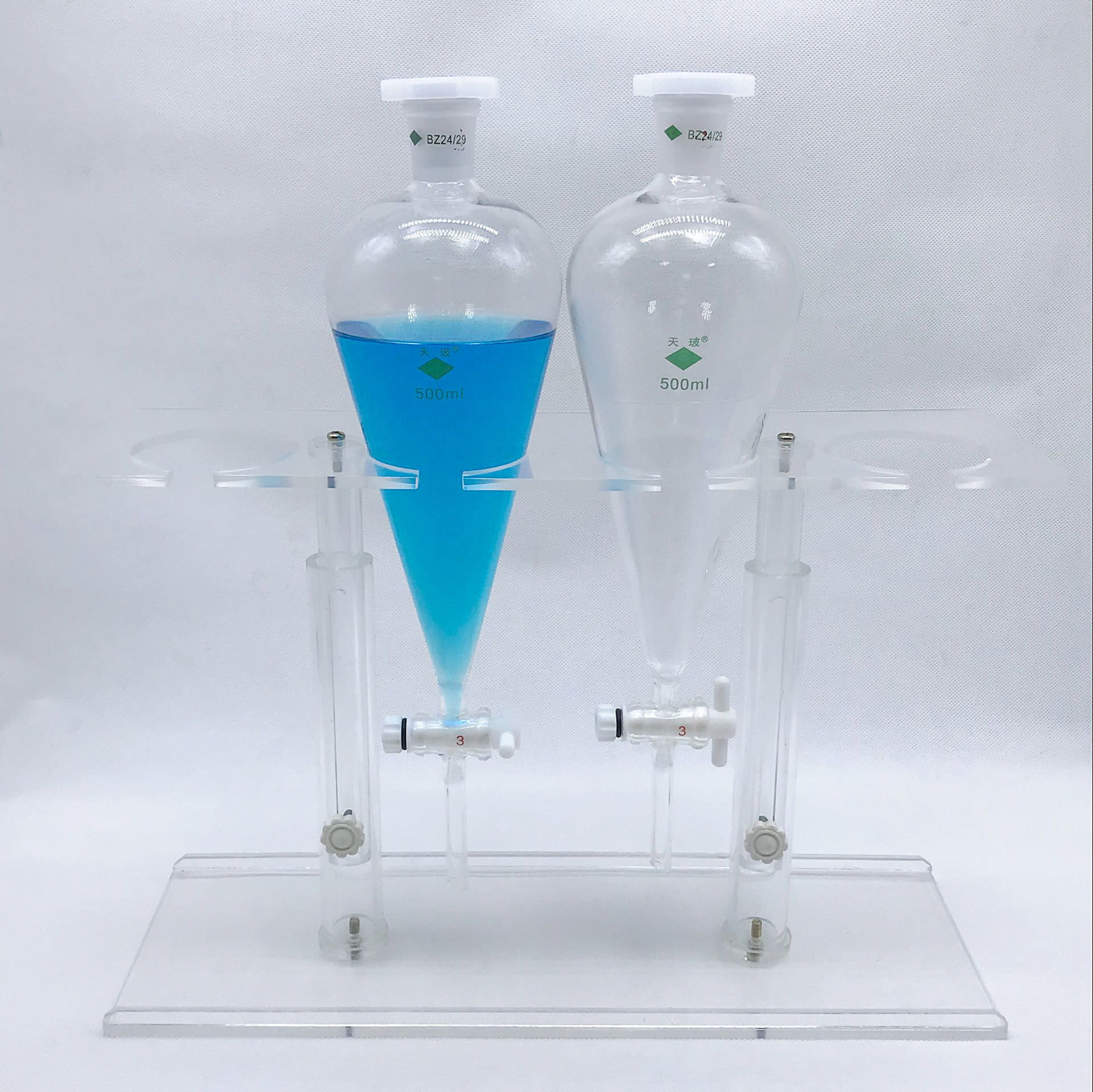 天玻聚四氟梨形分液漏斗125ml/250ml/500ml/1000ml漏斗