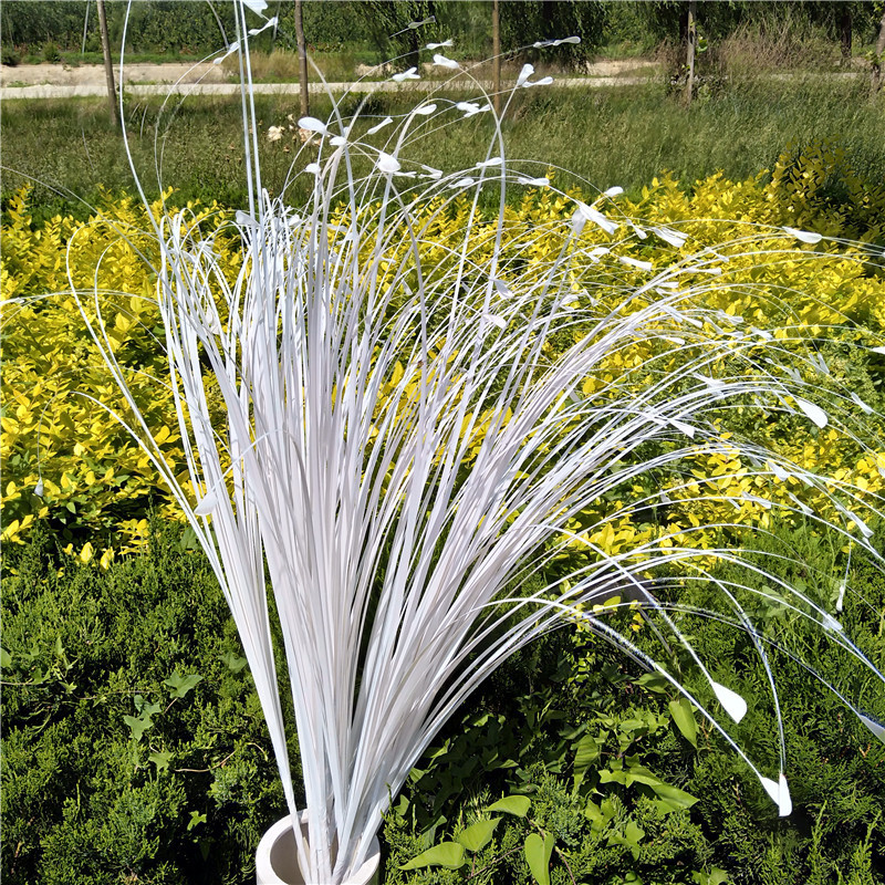 定制1.2米唯美长款白色孔雀草仿真蝴蝶花草t台路引婚庆布置道具