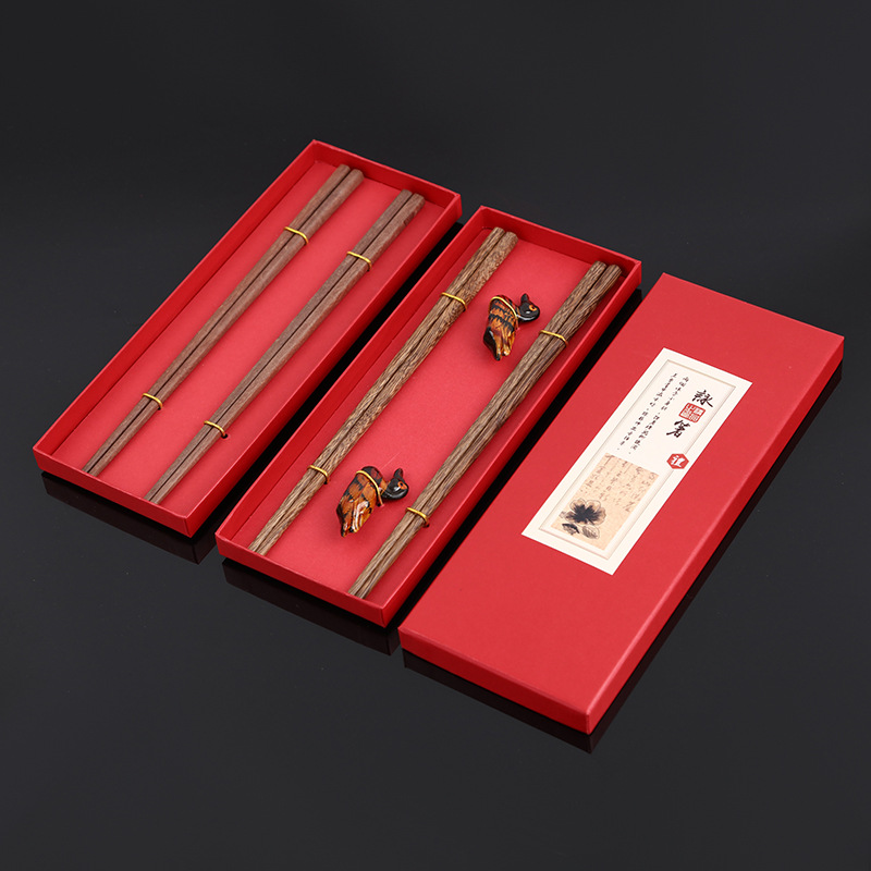 高档两双装筷子包装盒中国风竹木筷子礼盒餐具包装盒现货厂家直销