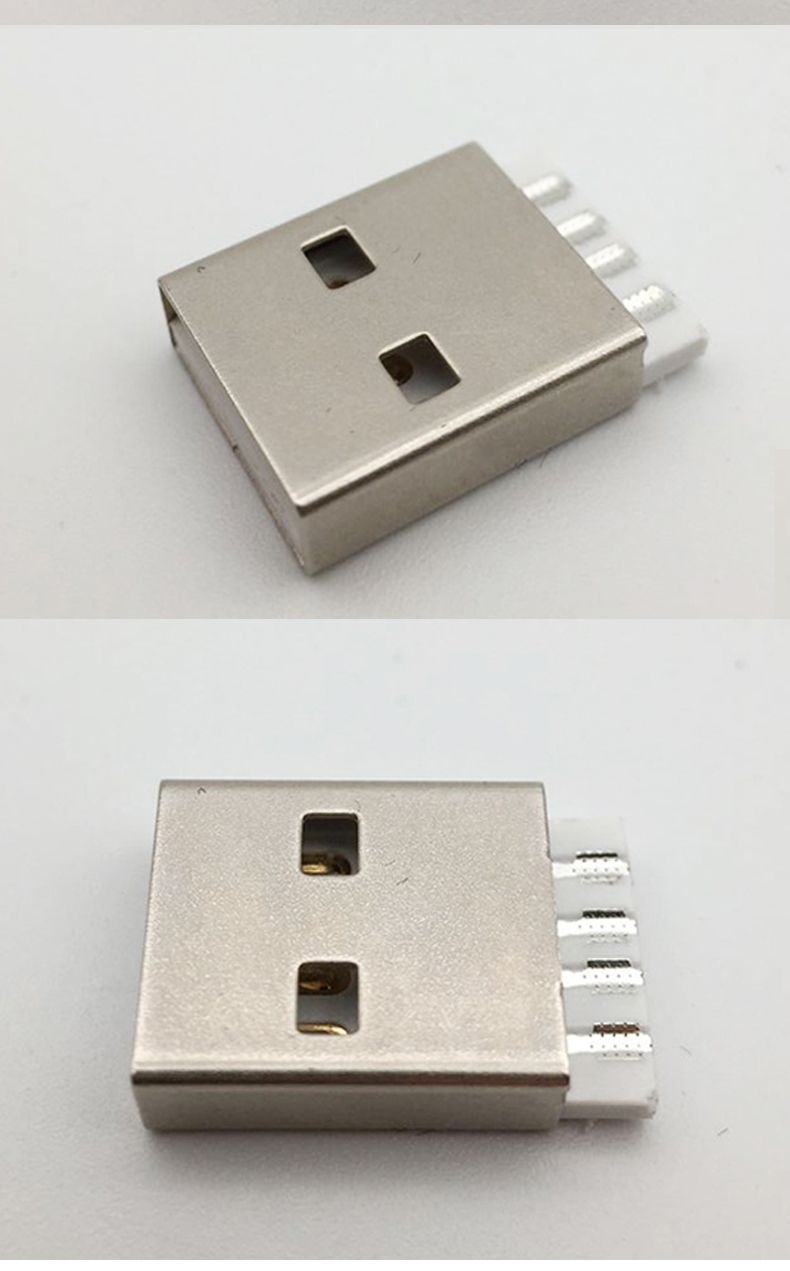 usbam公头苹果a公短体模顶4pin铜端焊接usb插头2.0连接器厂家供应