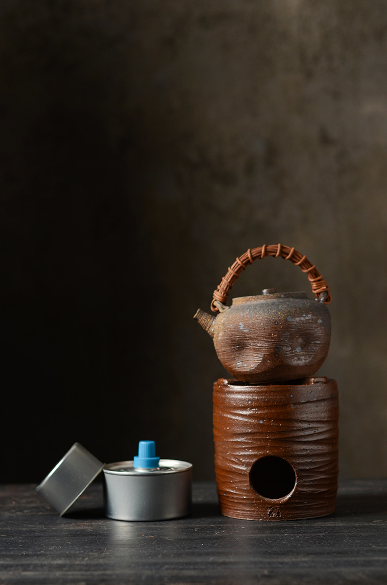 酒精灯茶炉温茶器手工陶瓷功夫茶具茶壶温茶炉仿古老岩泥煮茶器