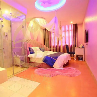 主题酒店电动床 情趣红床 大圆床 时尚宾馆床 家具生产厂家