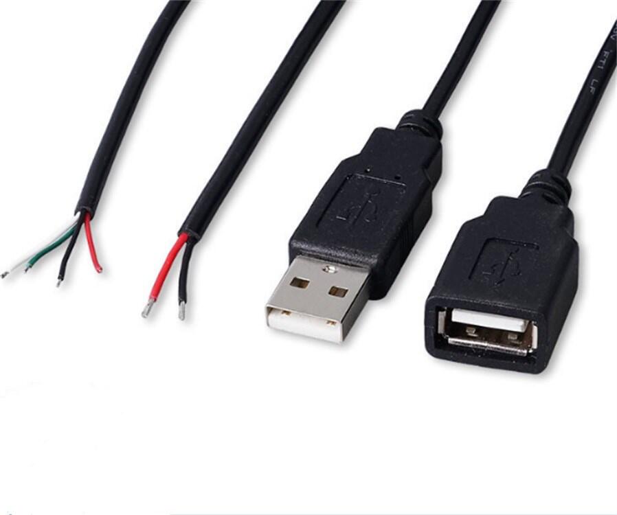 usb两芯电源线加工  usb公头2芯电源线定做  厂家定制