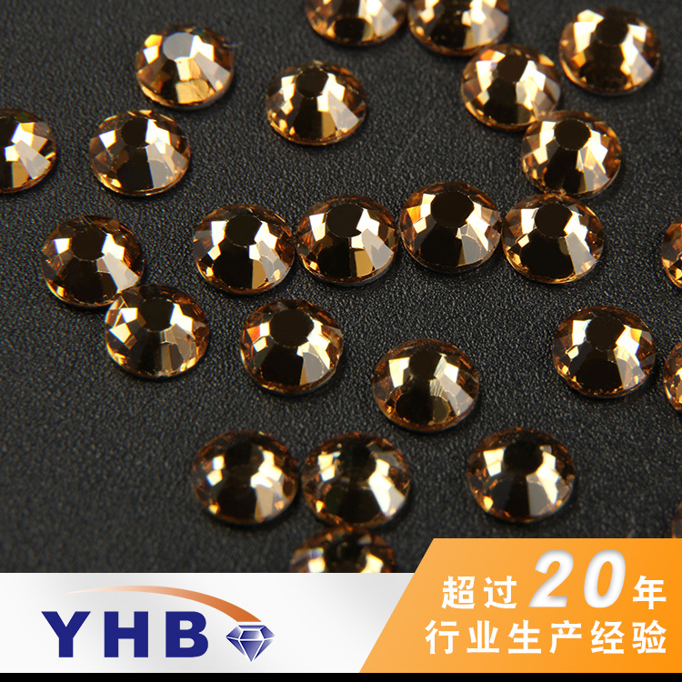 Factory Wholesale Handbag Accessories Hot Drilling Light Yellow Crystal Glass Environmental Protection Diamond SS4-40 Environmental Protection Insole Diamond