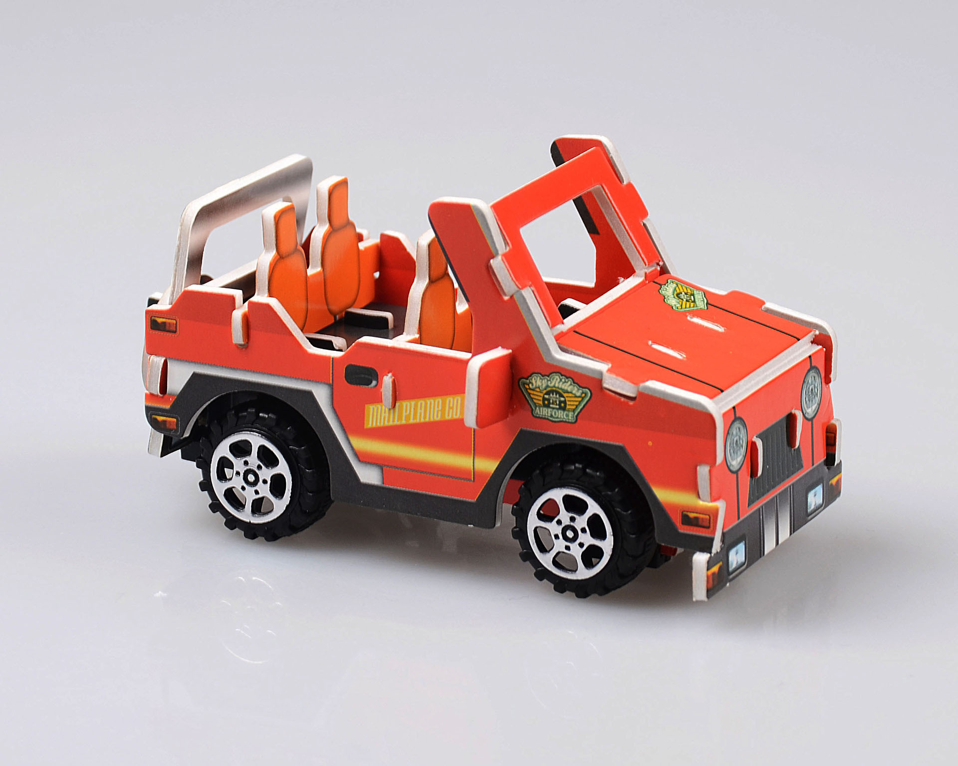 回力车玩具3d立体拼图diy卡车,越野车模型益智手工科技手工材料