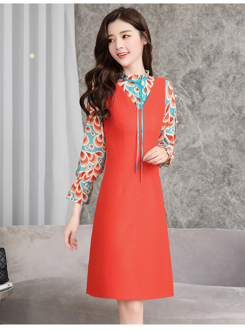 2018新年女装春装时髦套装两件套正式场合毛呢碎花连衣裙女秋冬潮