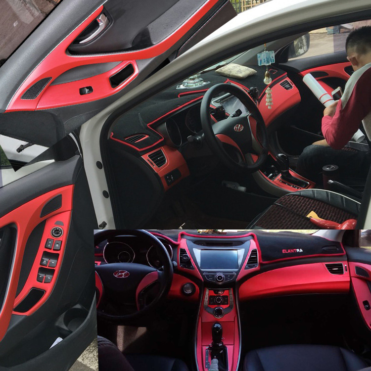 现代朗动改装专用内饰改色膜中控台排挡碳纤维装饰贴纸贴膜汽车贴