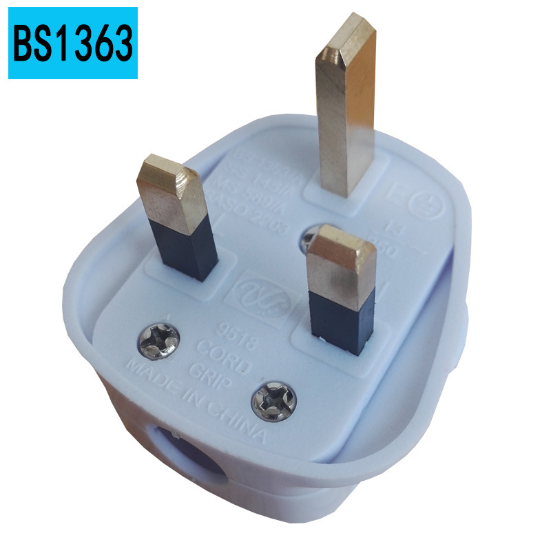 英规电源接线插头香港新加坡bs认证13a英标三方脚保险管组装插头