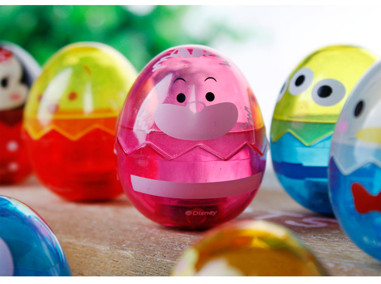 日单米奇米妮透明彩色蛋壳迷你不倒翁玩具小摆件模型