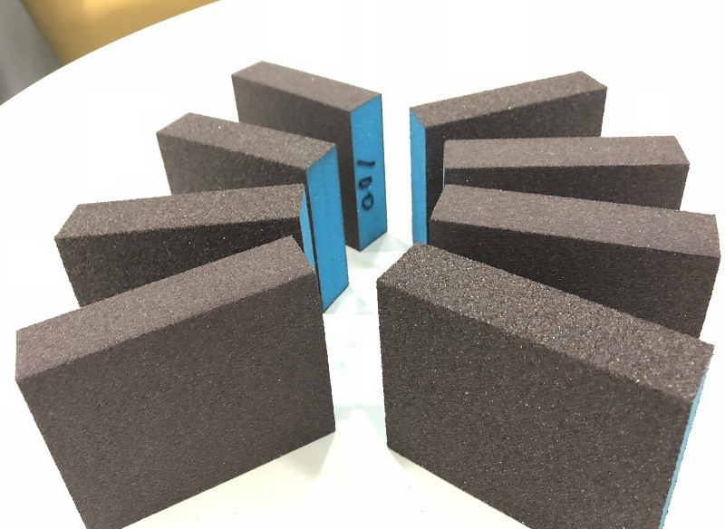 弹性磨块手磨块 高密度棕砂海绵砂块 木工打磨抛光金刚石海绵砂块