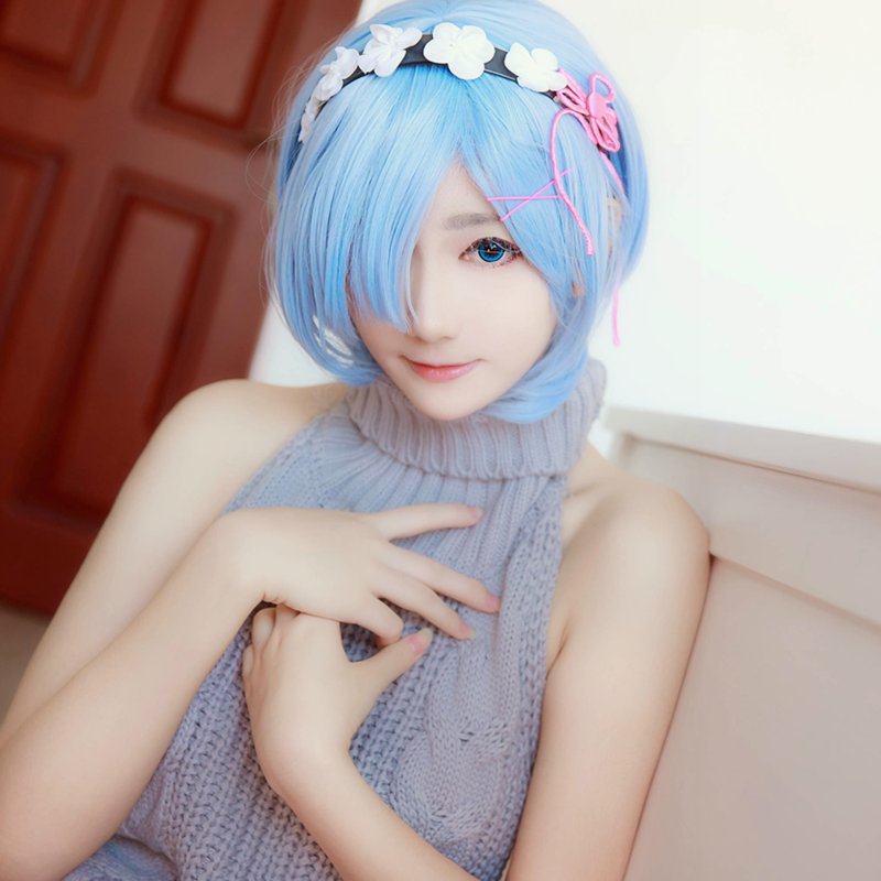 2022春季性感露背毛衣高领无袖针织套头上衣 少女团子cos批发现货