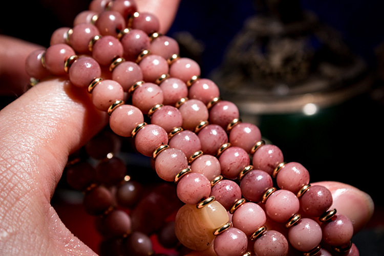 天然满血驼骨108颗佛珠手串藏式密宗民族风手链尼泊尔时尚念珠