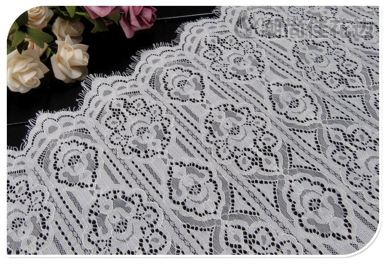 48cm竖条小花股线厚手感睫毛蕾丝花边 品质女装内衣股线配饰花边