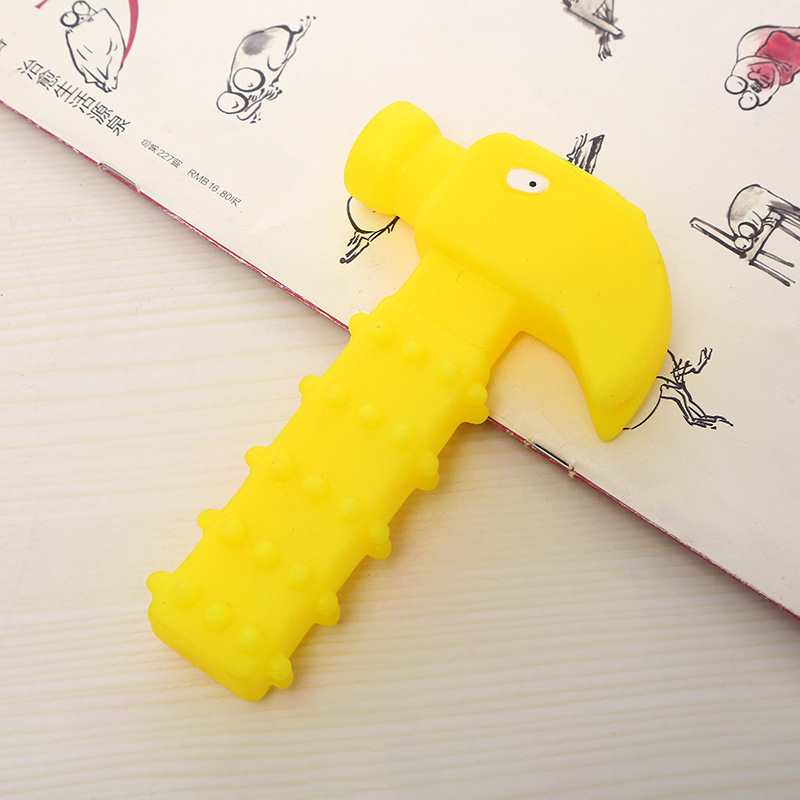 新款跨境宠物用品益智啃咬玩具爆款狗猫搪胶玩具锤子 厂家直销