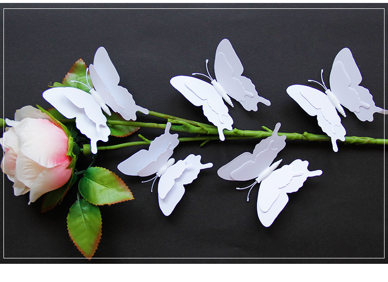 白色凤尾蝶 磁铁蝴蝶婚庆用品装饰婚礼场地布置摄影道具厂家直销
