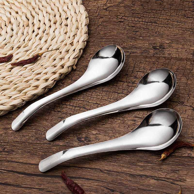 Hotel Thickened Stainless Steel Spoon Court Spoon Household Chinese Stainless Steel Children's Spoon round Bottom Meal Spoon