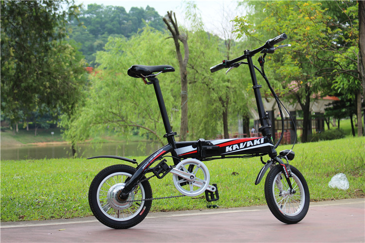 广州外贸出口两轮自行车14寸折叠电动自行车城市代步车