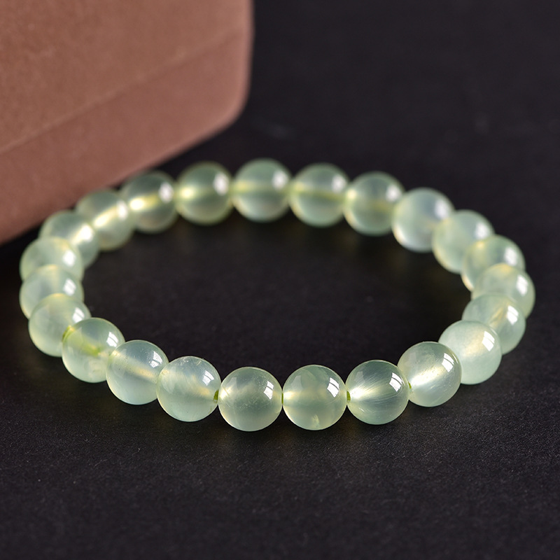 厂家直销天然葡萄石单圈手链葡萄石手串绿水晶手链冰透无杂饰品