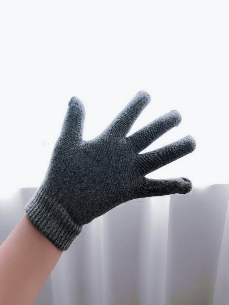 礼物秋冬保暖防冻 男女成人通用小孩 真丝桑蚕丝羊绒五指魔术手套
