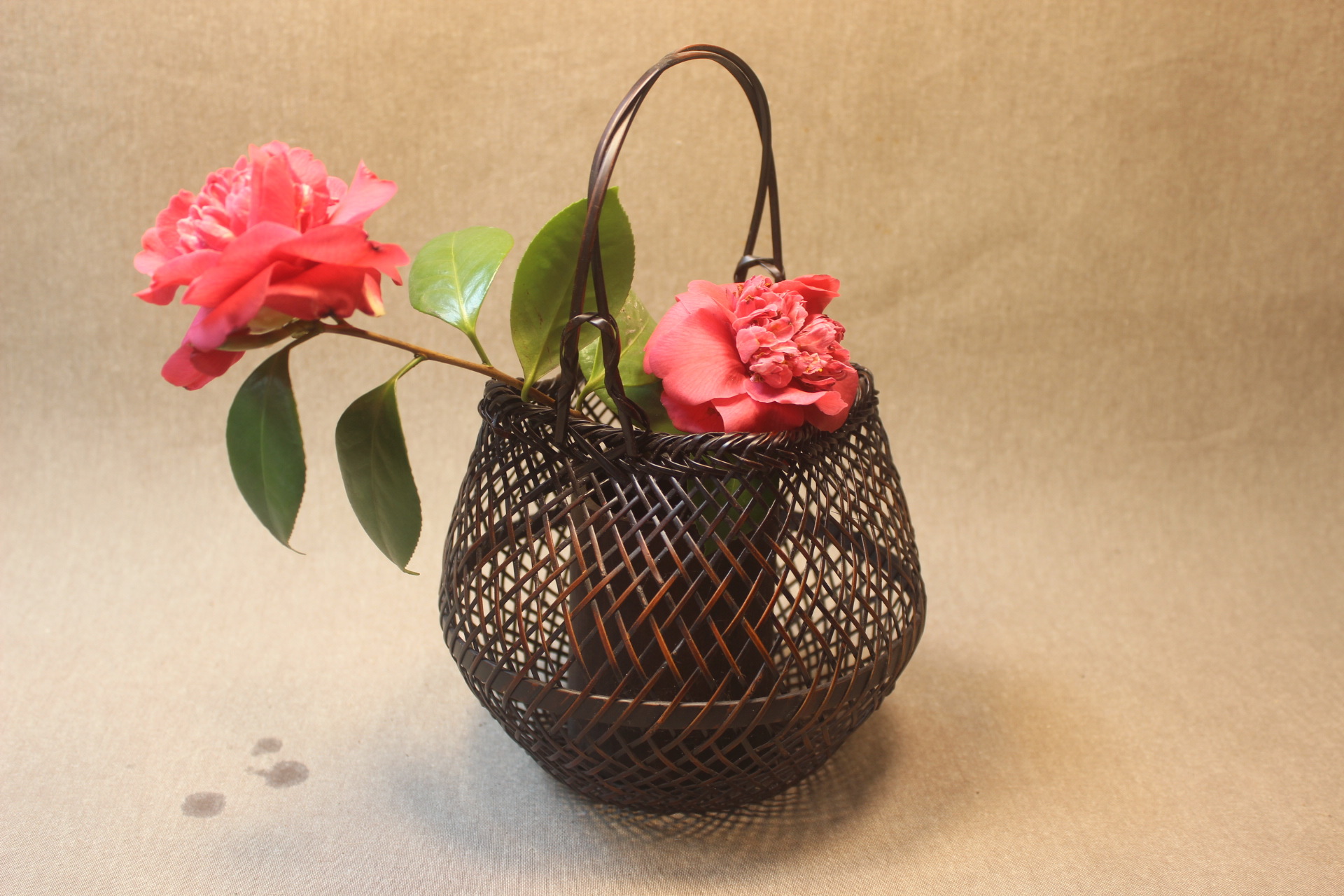 七月七纯手工竹子编织花器 茶桌禅意复古摆件 中式花瓶竹制工艺品