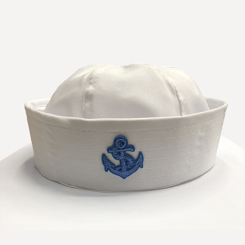 批发圆顶海军帽纯色航海无檐船长水兵帽 外贸翻边大力水手帽定制